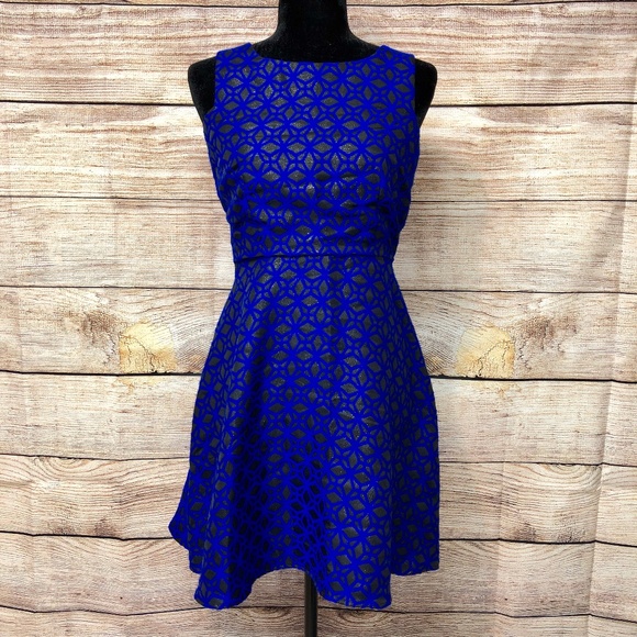 NWT Maison Jules Fit and Flare Geometric Dress - Picture 1 of 8